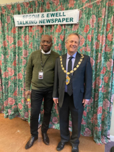 Mayor Clive Woodbridge with Robert Lahai, Swail House Manager